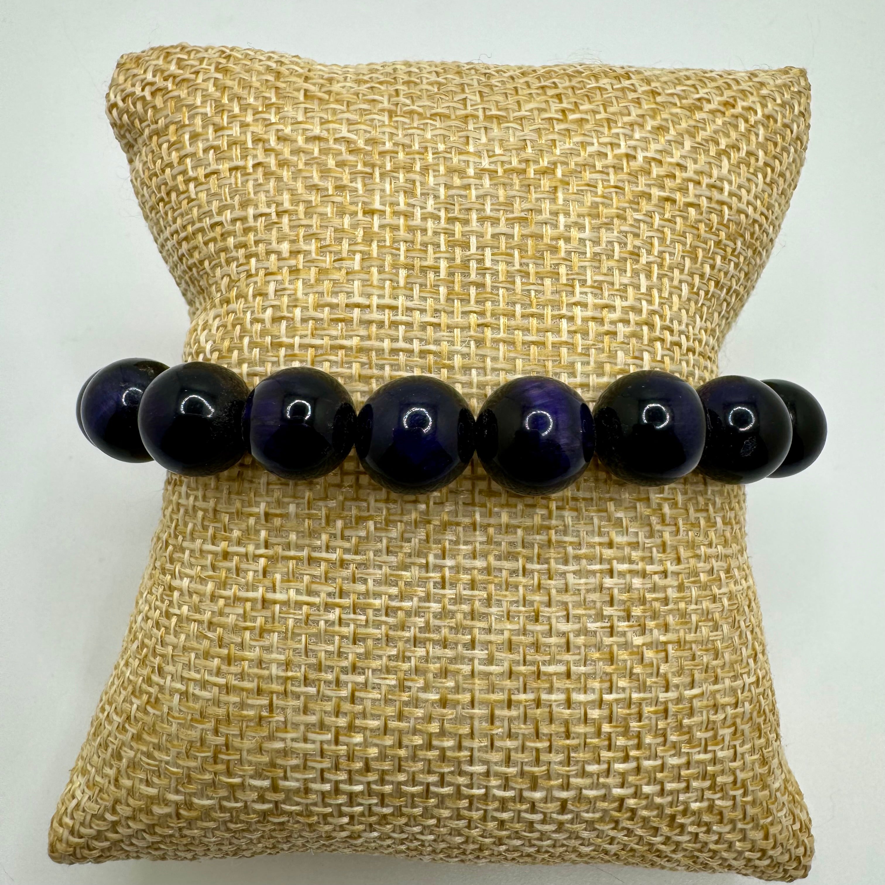 Purple Tigers Eye Stretch Bracelet 10 mm beads