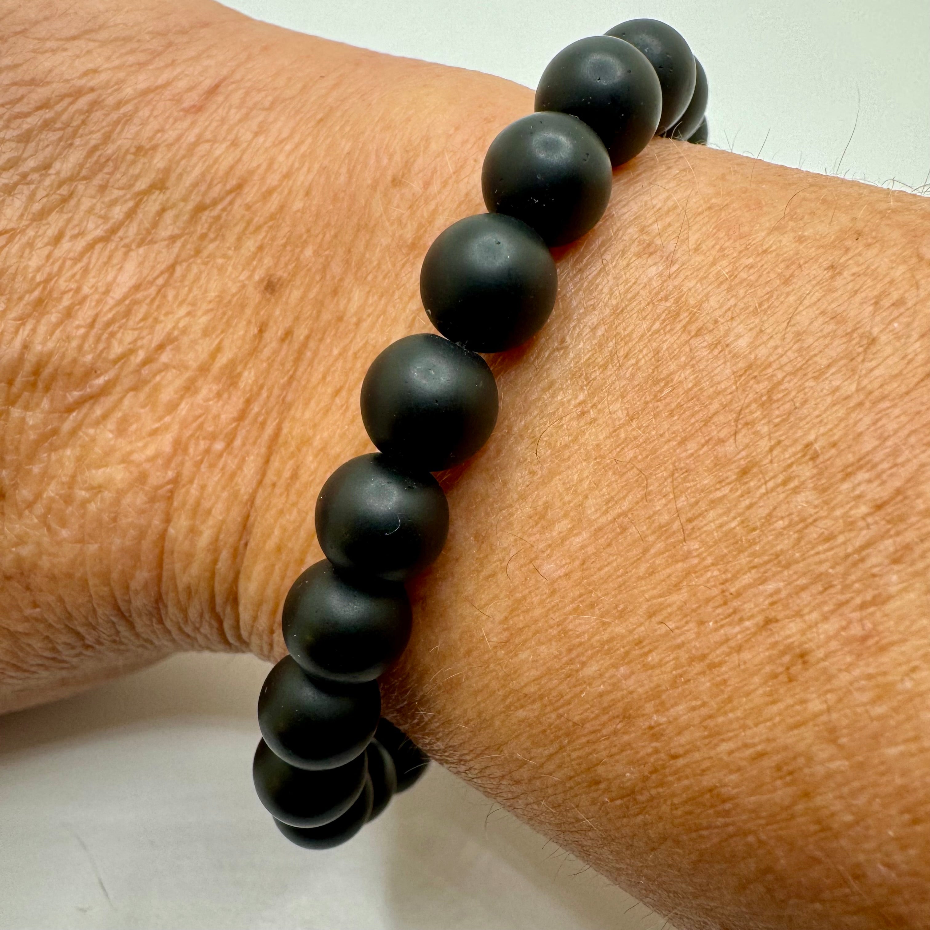 Matte Black Onyx Stretch Bracelet 8mm beads