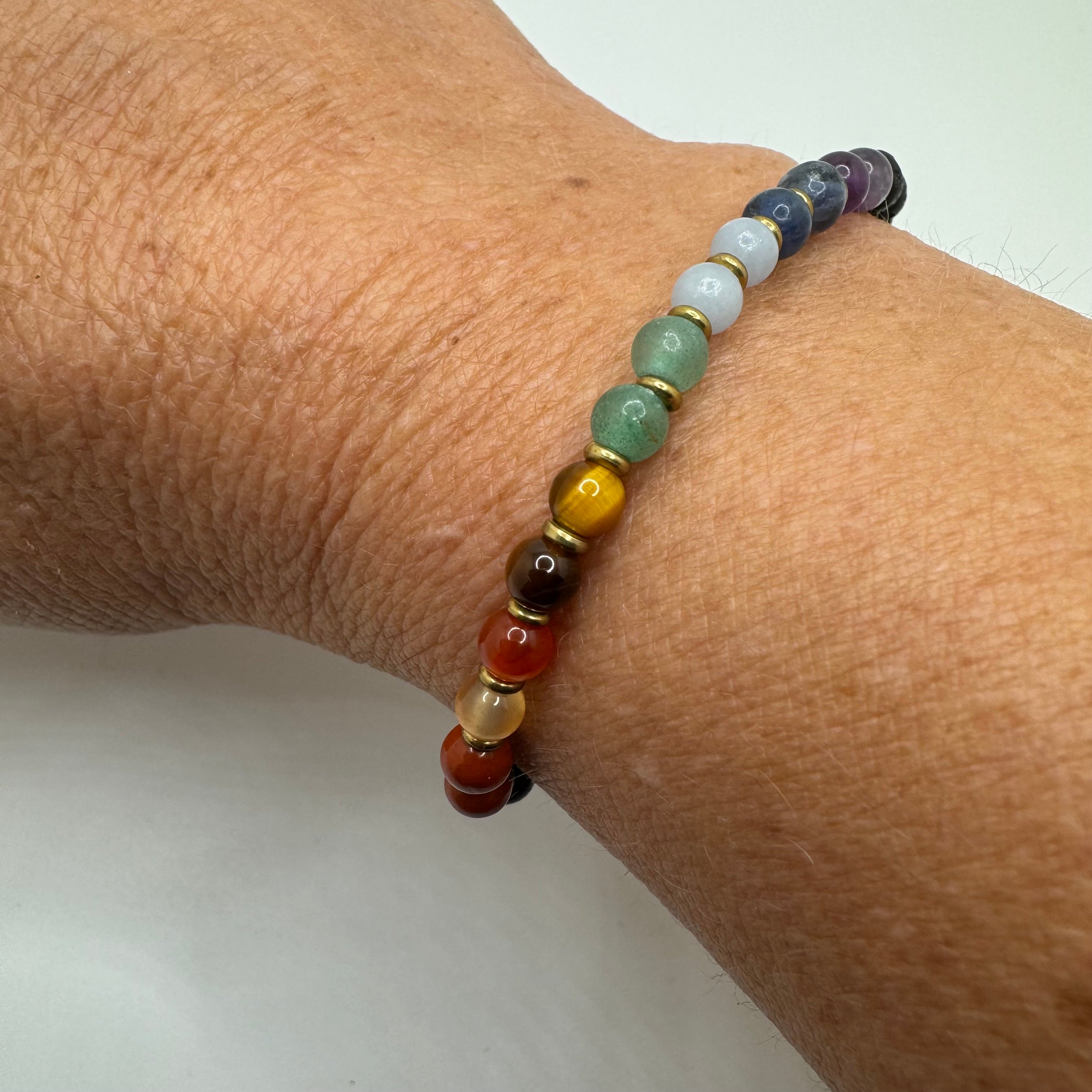 7 Chakra’s bracelet with lava beads