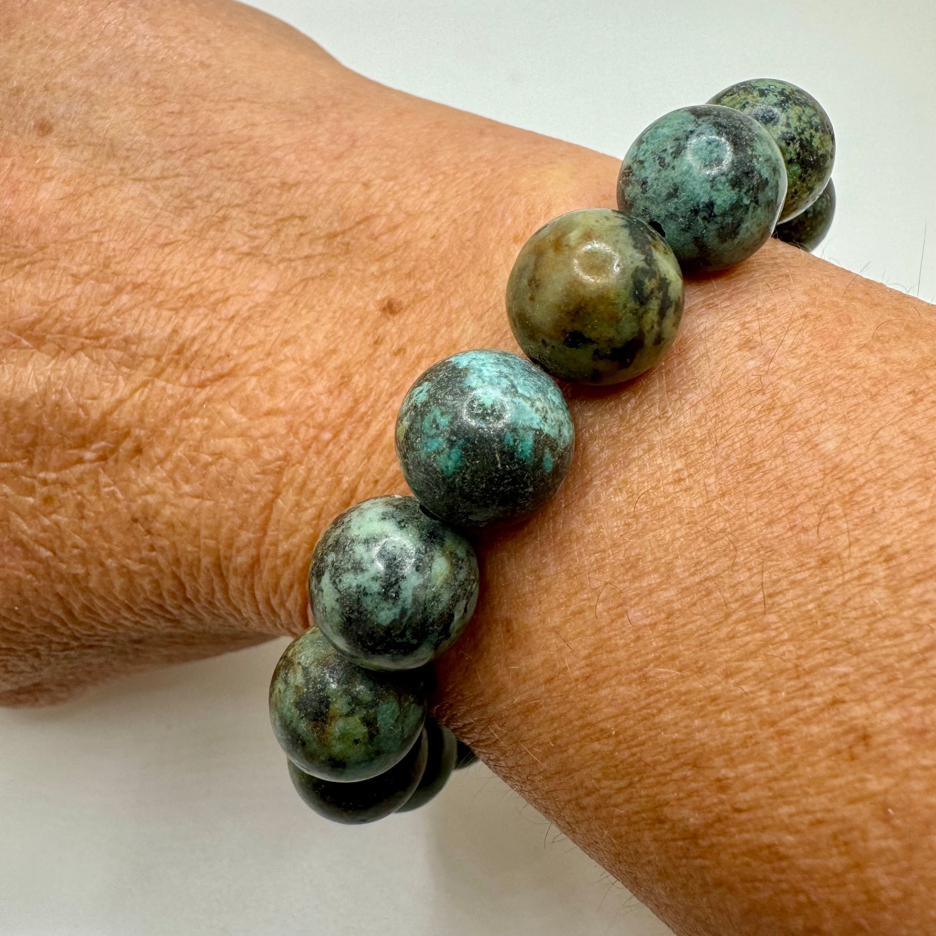 African Turquoise Stretch Bracelet 10mm beads