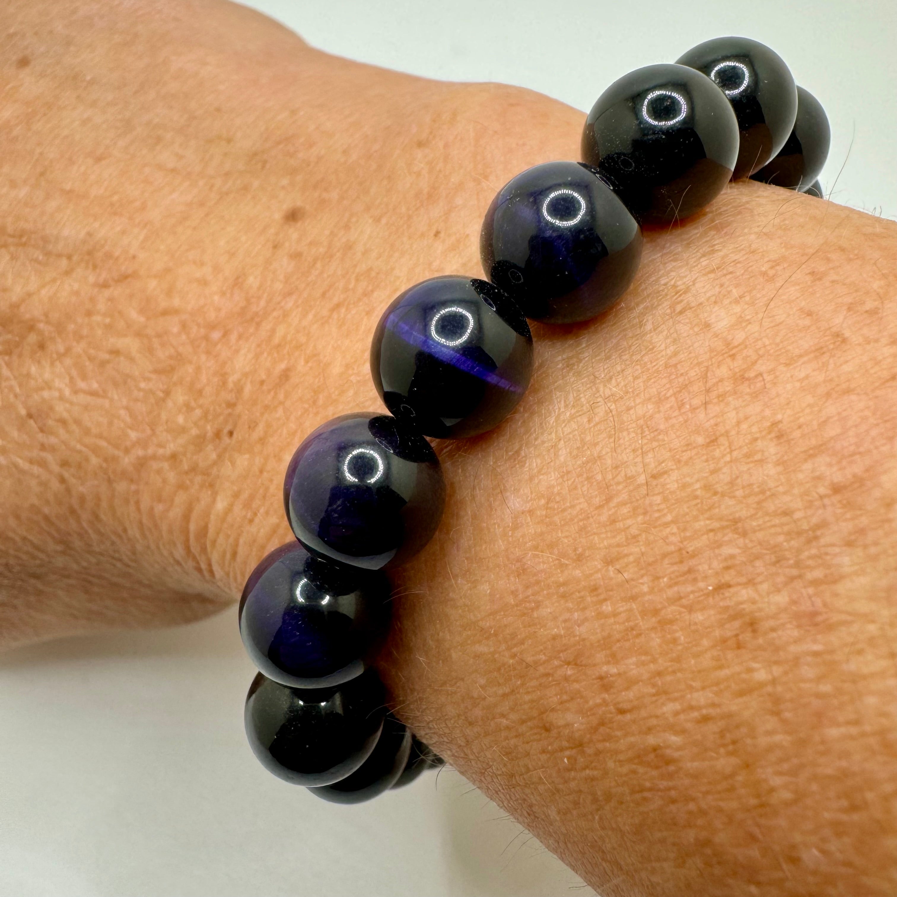Purple Tigers Eye Stretch Bracelet 10 mm beads