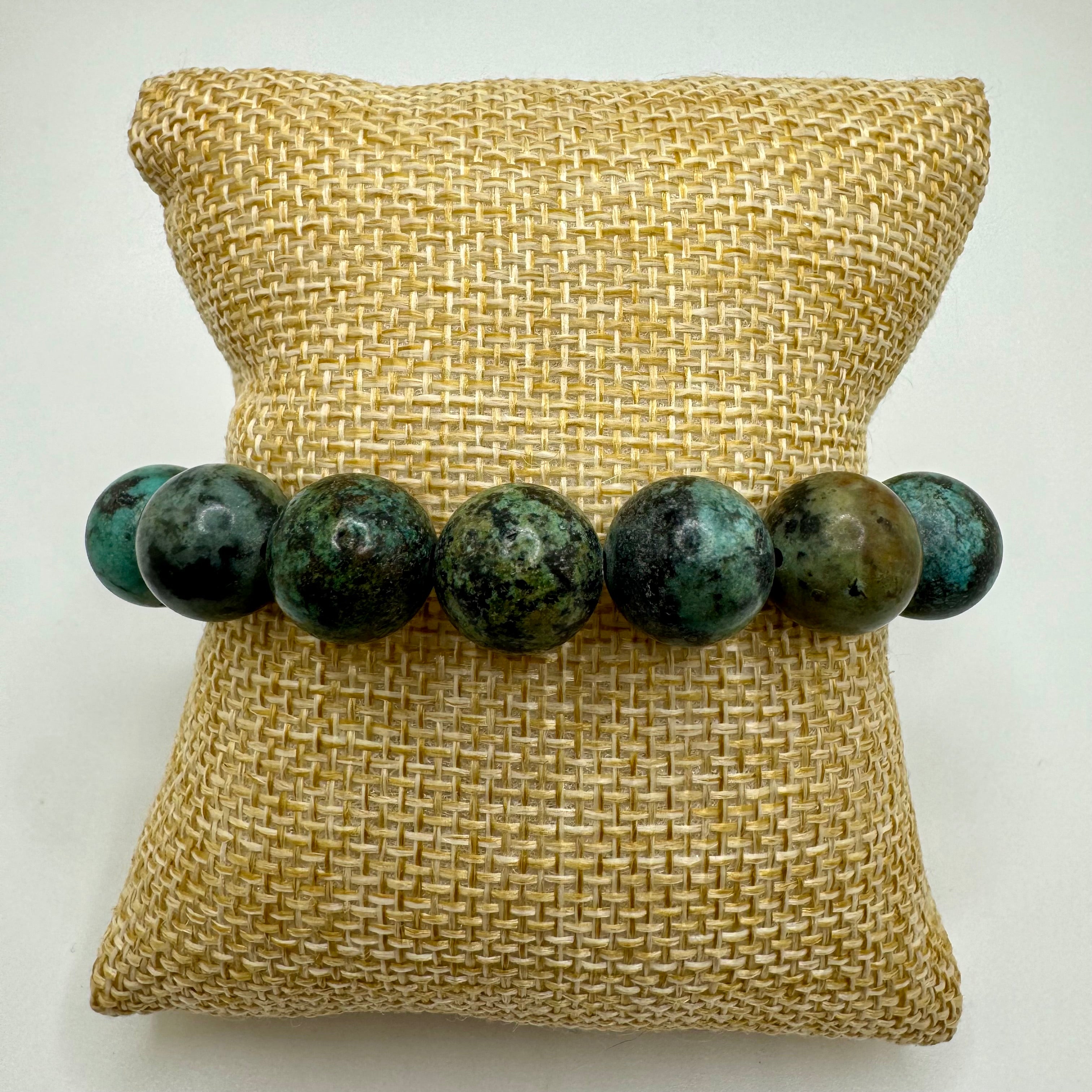 African Turquoise Stretch Bracelet 10mm beads