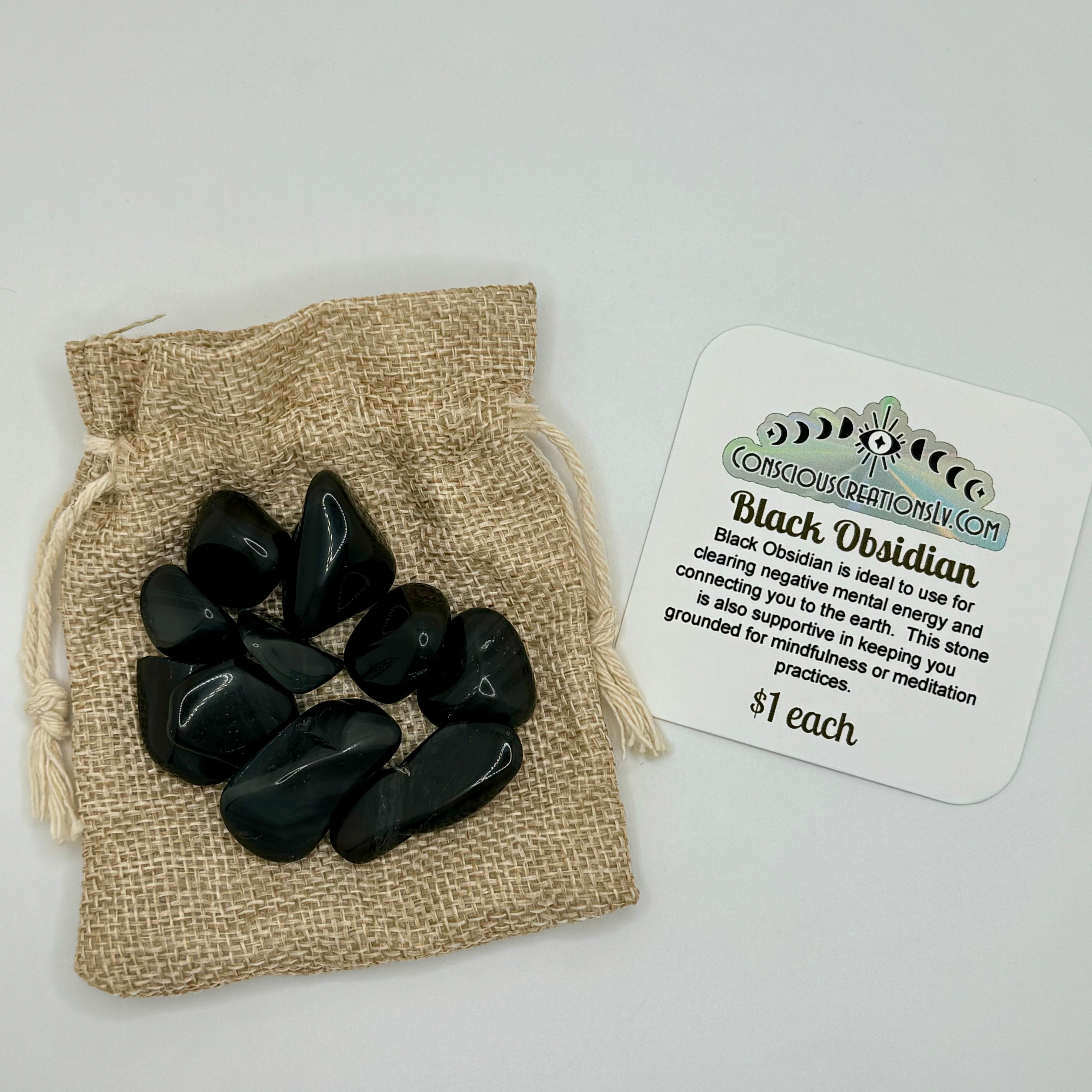 Tumbled Black Obsidian (1 count)