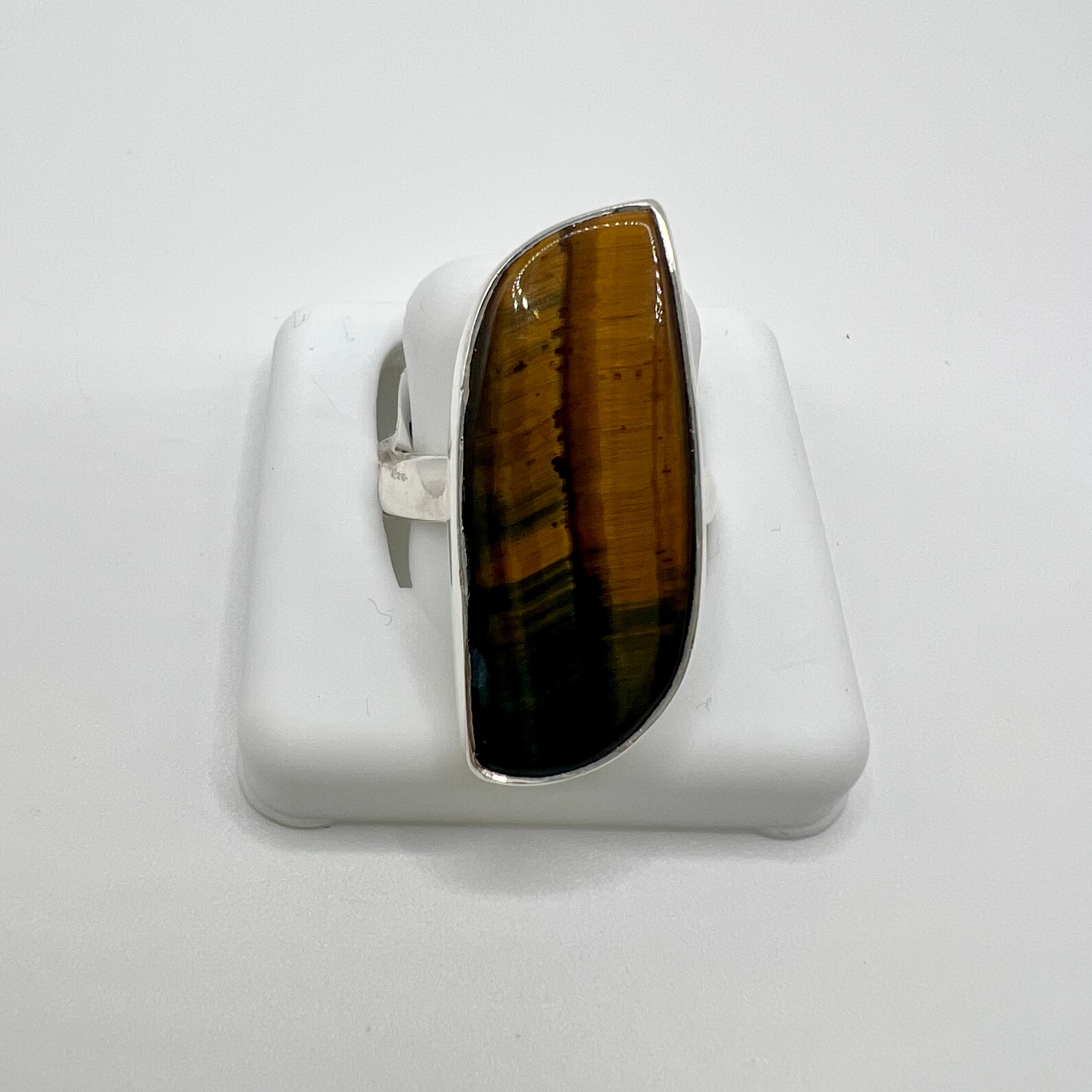 Tigerseye sterling silver ring (adjustable size)