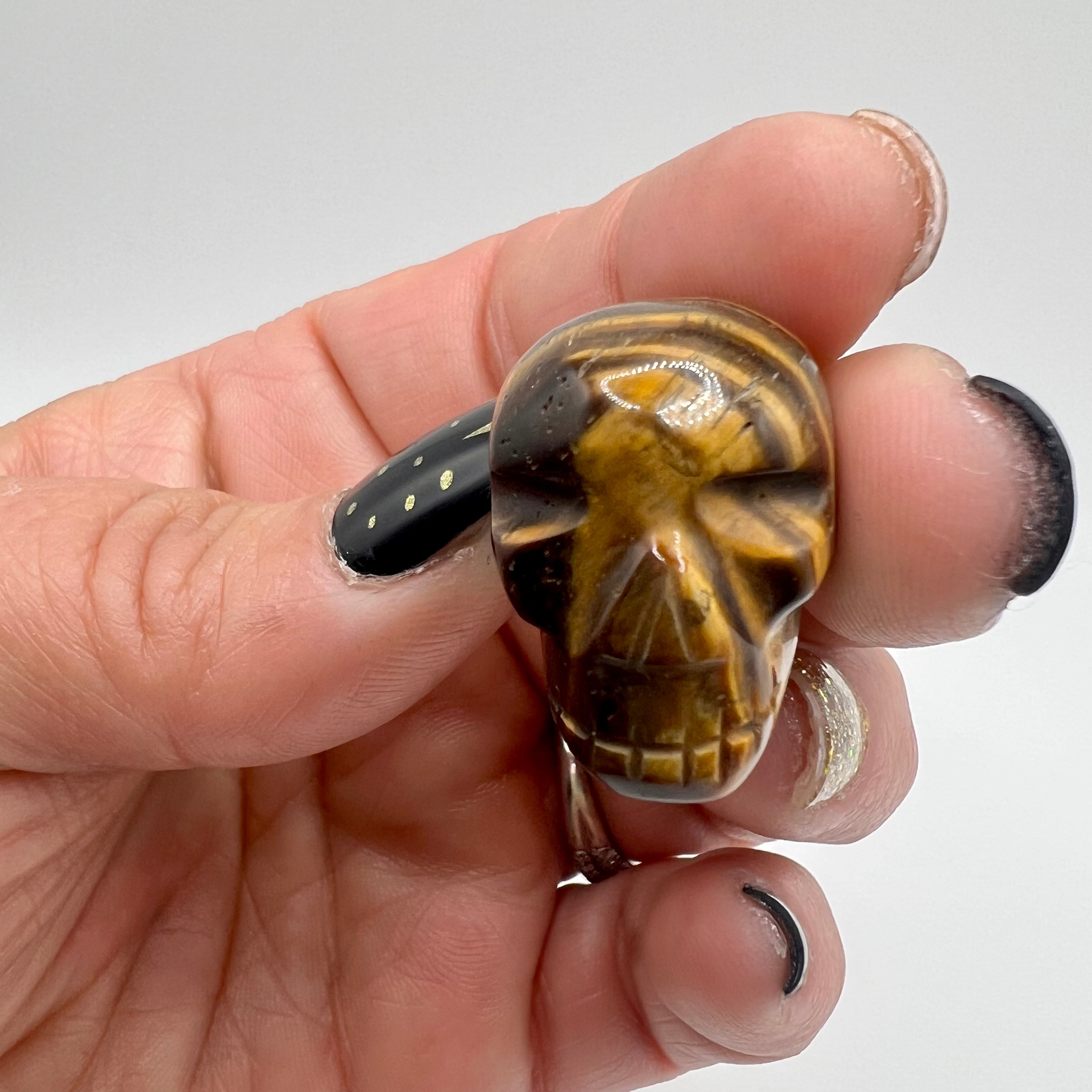 Tigers Eye Miniature Skull
