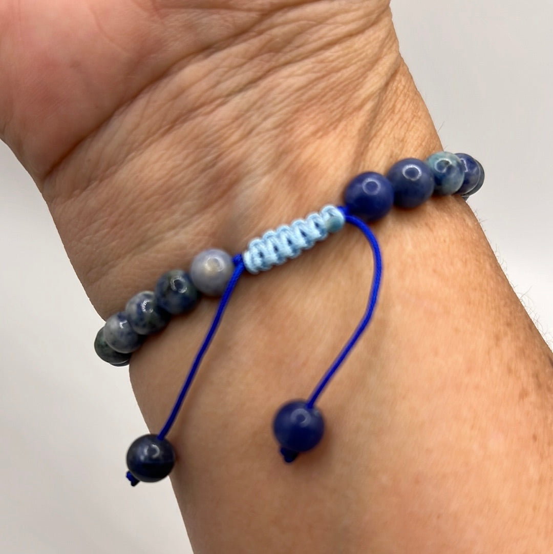 Sodalite Adjustable Macrame Bracelet